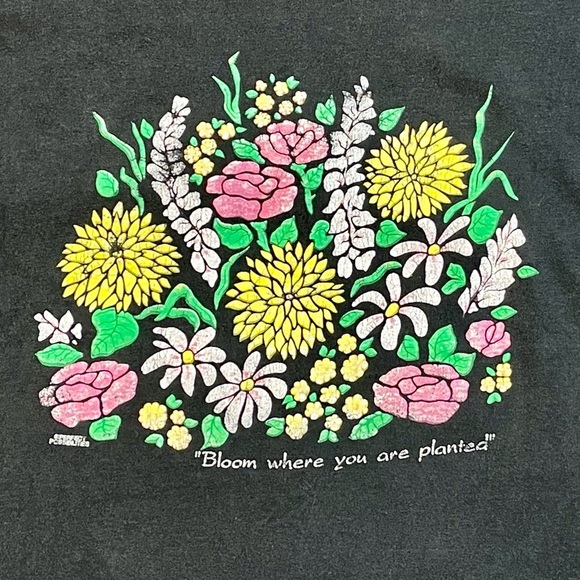 Vitg. Single Stitch Perfect Possibilities Bloom Where You Are Planted Tee Large - Picture 2 of 4